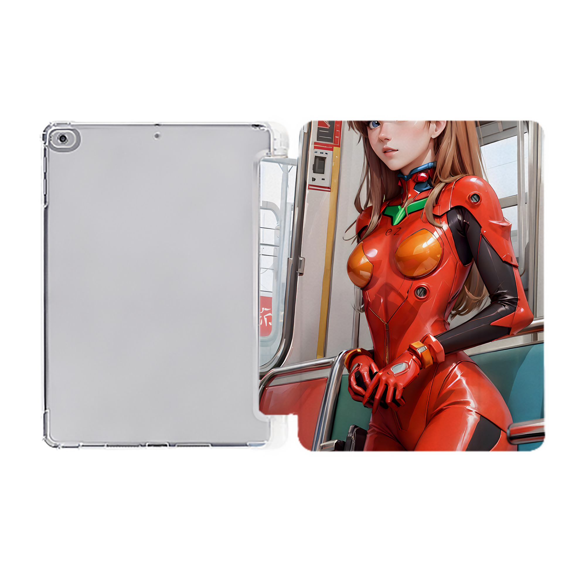 （画像用） EVA 新世紀エヴァンゲリオン IPad ケース ペン収納付き 三つ折りスタンド PUレザー×シリコン 対応機種9.5/10.5/10.9インチ